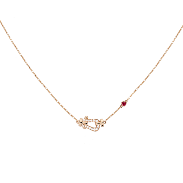 Force 10 Small Rose Gold, Diamond and Ruby Necklace